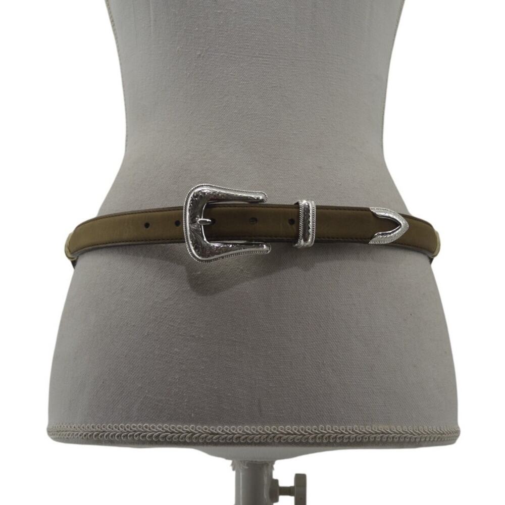 3D Western Brown Leather Belt Cowgirl Size 32 Heart Conchos